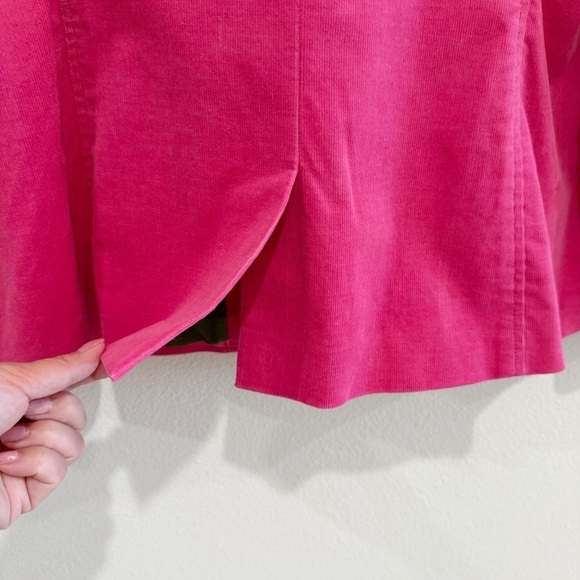 Lilly Pulitzer Pink Fuchsia Corduroy Blazer Elbow Patch Jacket Size M - Picture 6 of 13